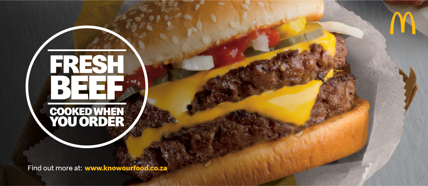 100% Fresh Beef Burgers prepared on order - McDonald's