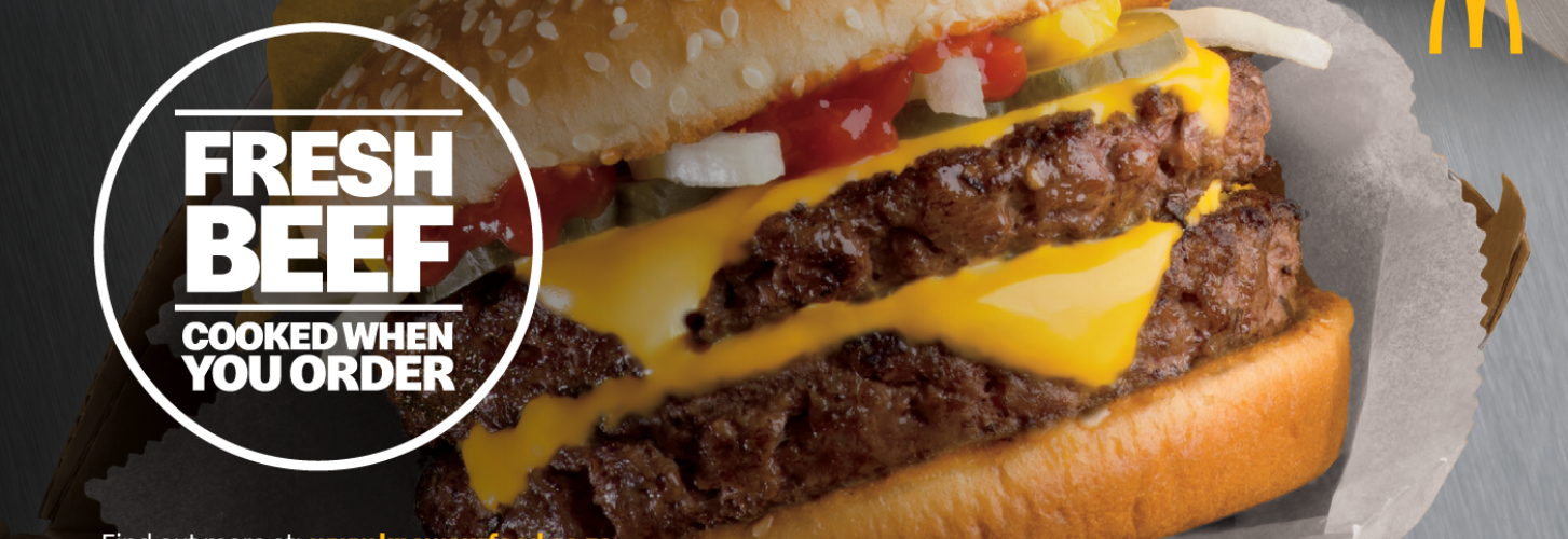 100% Fresh Beef Burgers prepared on order - McDonald's