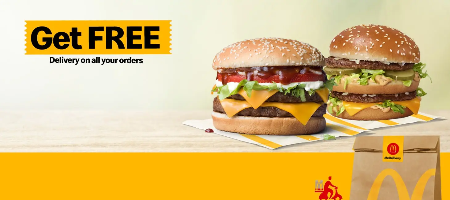 Get the yums delivered at your doorstep. - McDonald's
