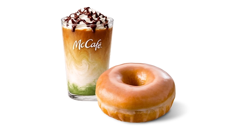Pistachio Iced Latte & Glazed Doughnut - McDonald's
